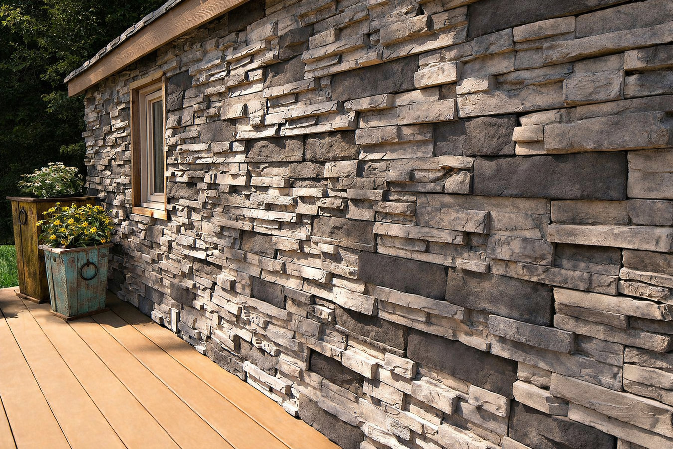 Stone veneer installation